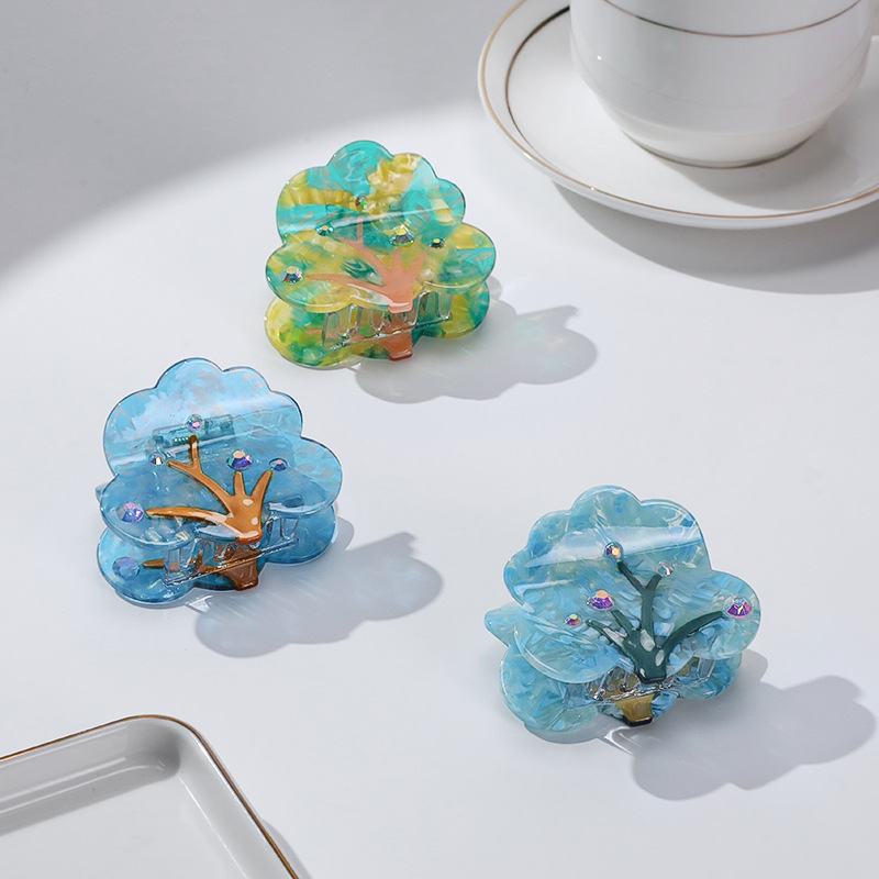 5,3cm colorfl cây acetate hoar clip phụ kiện tóc cho nữ