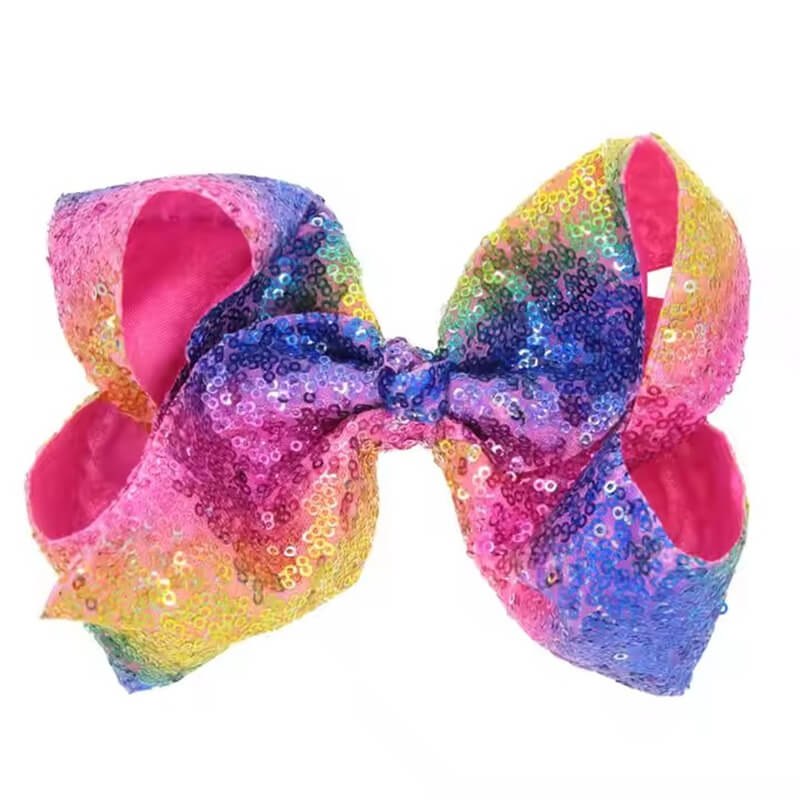 Trẻ em đầy màu sắc Sequin JoJo Bows Hair 8 inch