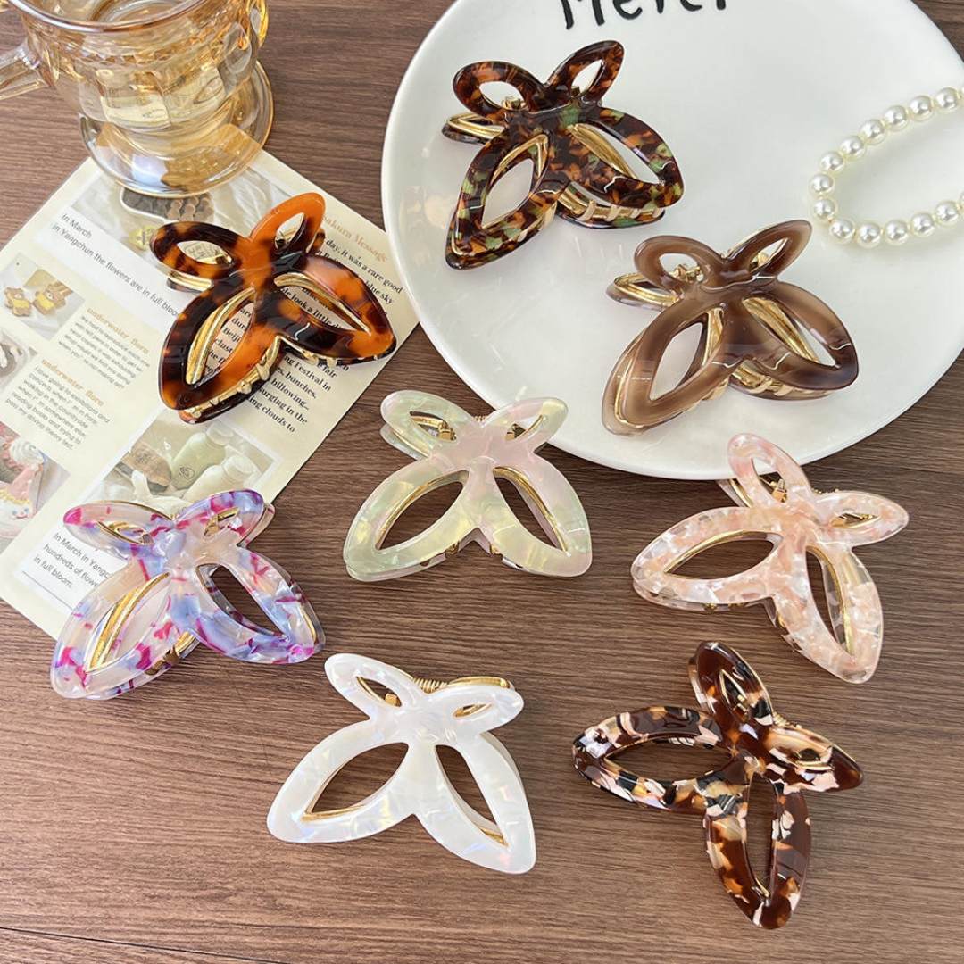 Mới Tùy Chỉnh Logo Mini Thời Trang 6.5Cm Hợp Kim Acetate Bướm Bé Gái Vuốt Tóc Kẹp Ngọt Ngào Cưới Dành Cho Nữ Phụ Kiện Tóc
